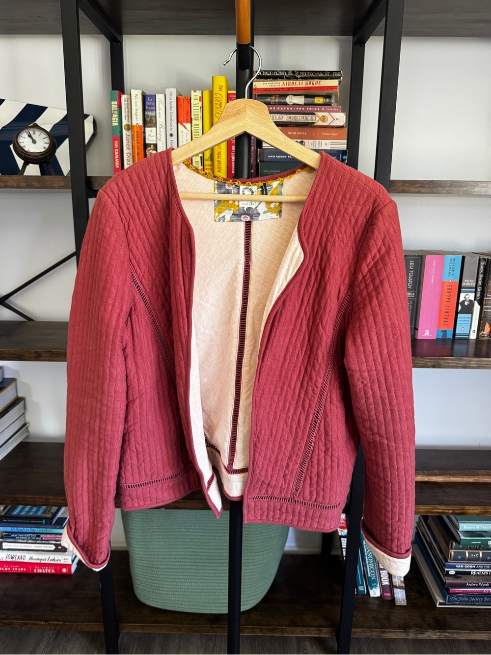 Akemi and Kin • Anthropologie dusty rose quilted jacket